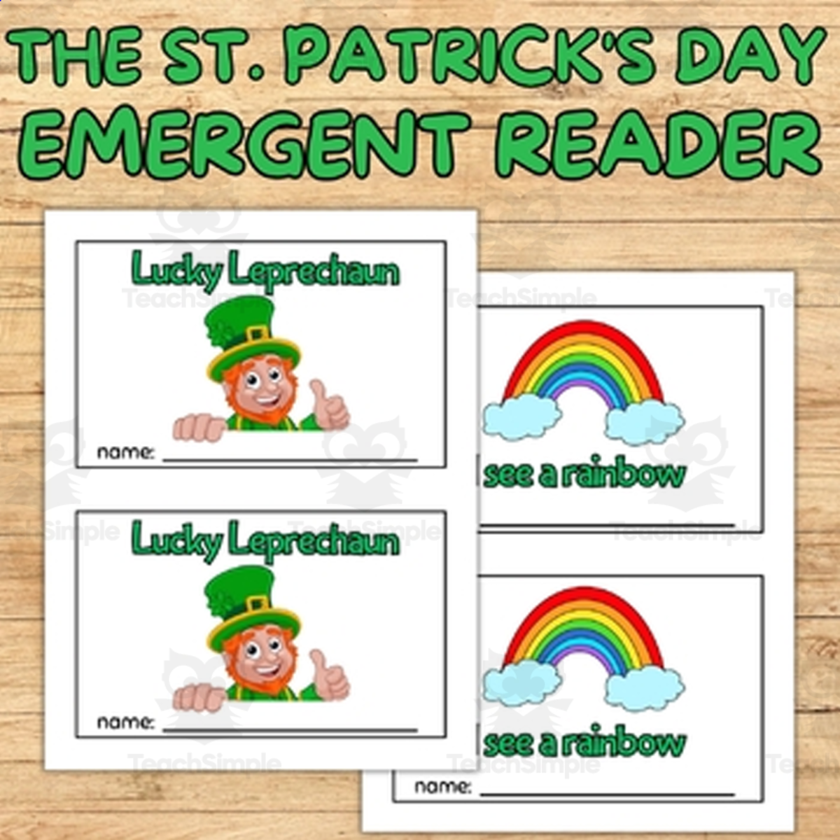 An educational teaching resource from Style Your Classroom entitled Lucky Leprechaun: St. Patrick's Day Emergent Reader for Kids! downloadable at Teach Simple.