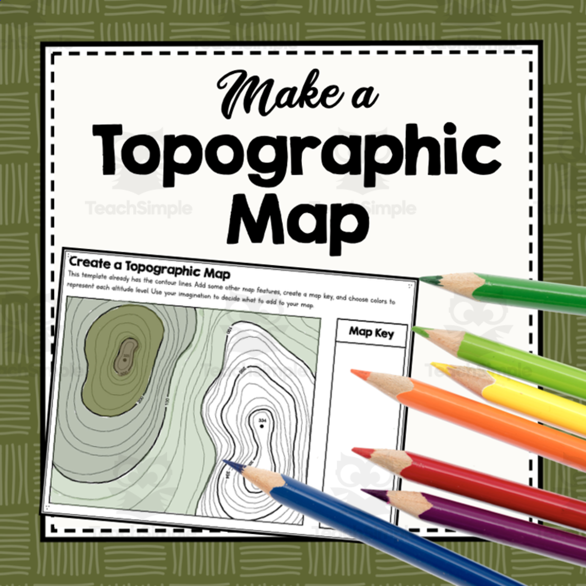 An educational teaching resource from Simply Schoolgirl entitled Make Your Own Topographic Map | Geography Craft | Geology Project downloadable at Teach Simple.