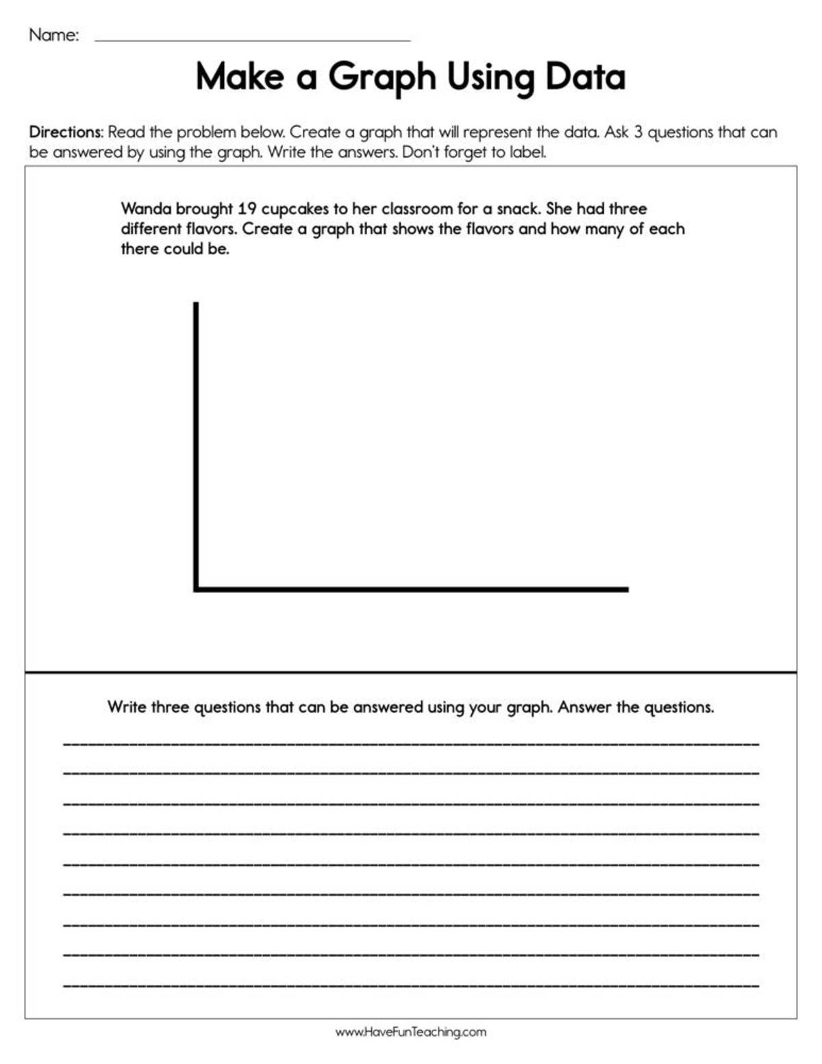An educational teaching resource from Have Fun Teaching entitled Making a Graph Using Data Worksheet downloadable at Teach Simple.