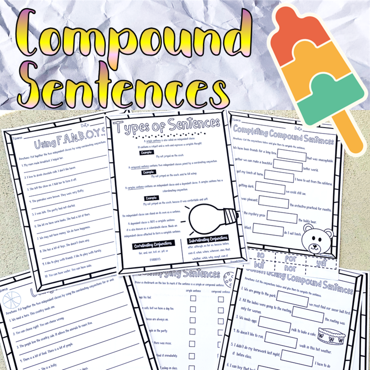 An educational teaching resource from Soumara Siddiqui entitled Making Compound Sentences downloadable at Teach Simple.