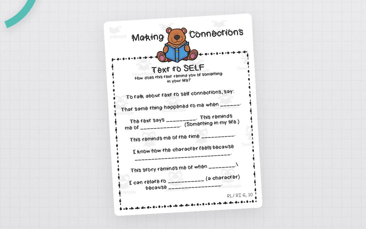 An educational teaching resource from First in Line entitled Making Connections Anchor Chart downloadable at Teach Simple.