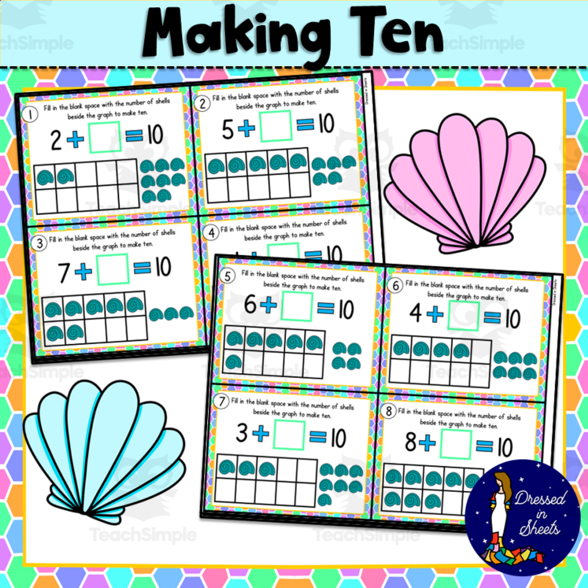 An educational teaching resource from Soumara Siddiqui entitled Making Ten Task Cards downloadable at Teach Simple.
