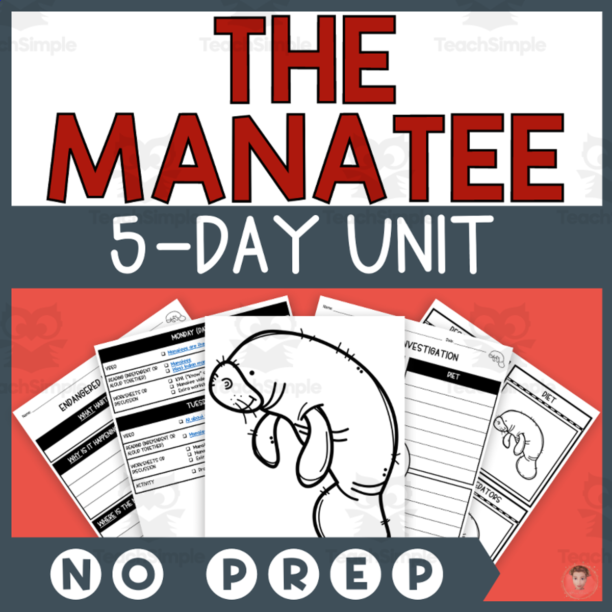 An educational teaching resource from Heather Huhman entitled Manatee Unit Study (Endangered Animals Lesson Plan, Videos, Activities) downloadable at Teach Simple.