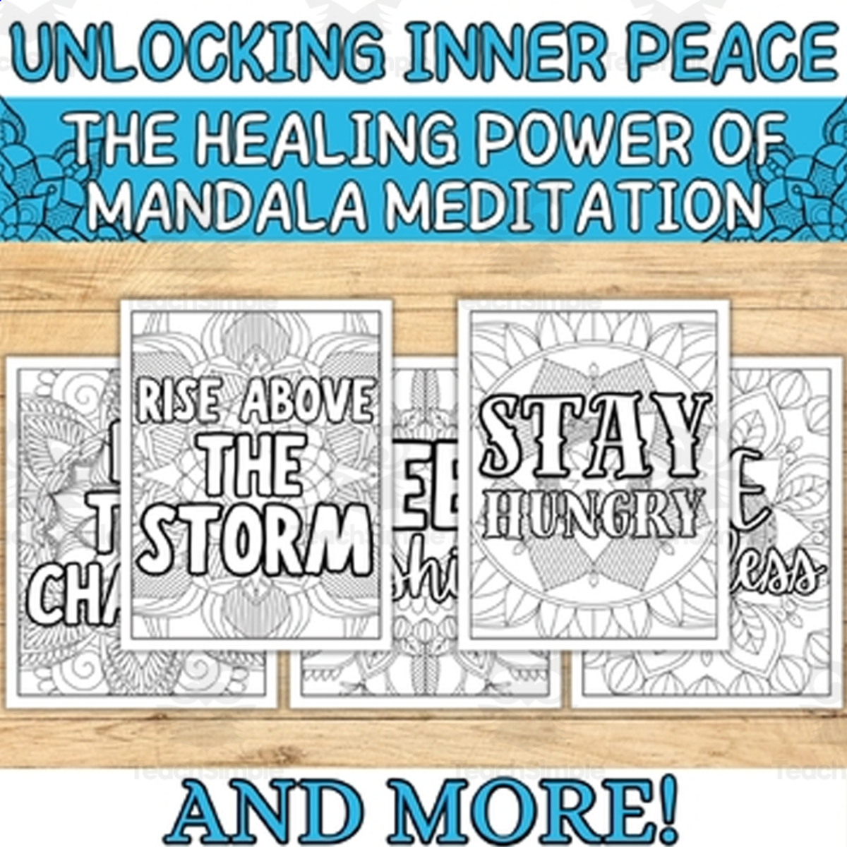 An educational teaching resource from Style Your Classroom entitled Mandala Magic: 10 Designs with Uplifting Messages for Mindful Coloring downloadable at Teach Simple.