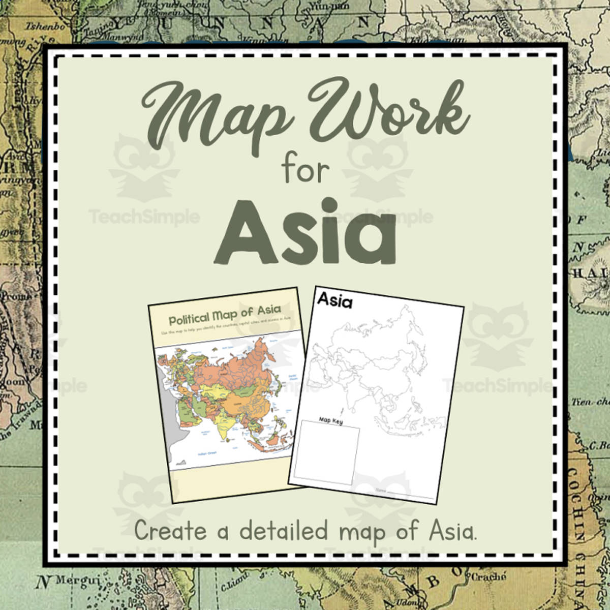An educational teaching resource from Simply Schoolgirl entitled Map Work of Asia |  Continent of  Asia Unit Study | Geography Bundle downloadable at Teach Simple.