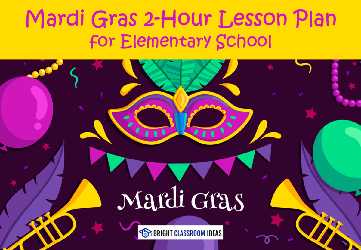 An educational teaching resource from Bright Classroom Ideas Marketplace entitled Mardi Gras 2-Hour Lesson Plan for Elementary School downloadable at Teach Simple.