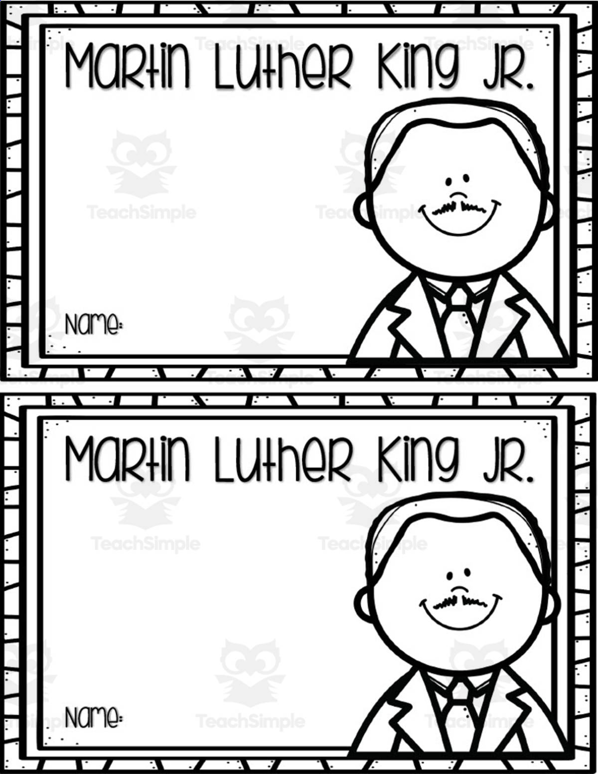 An educational teaching resource from Glitter and Grace entitled Martin Luther King Jr. Emergent Reader downloadable at Teach Simple.