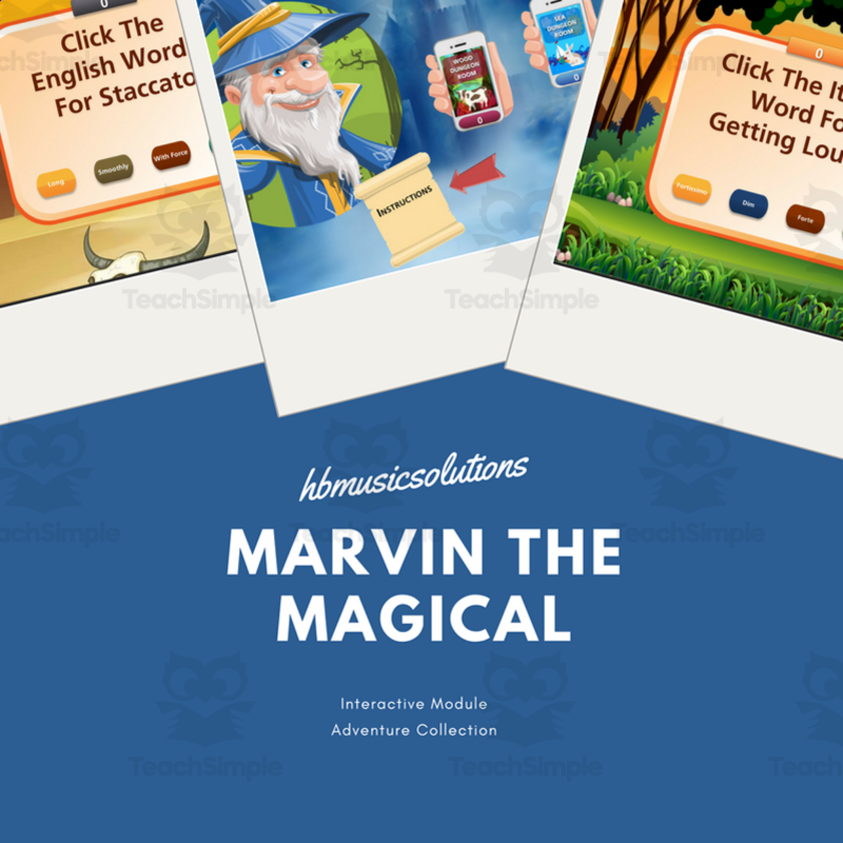 An educational teaching resource from Hbmusicsolutions's Shop entitled Marvin The Magical | Musical Mystery Interactive Module downloadable at Teach Simple.