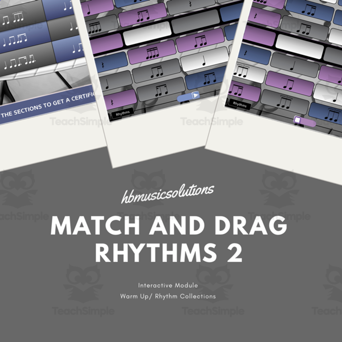 An educational teaching resource from Hbmusicsolutions's Shop entitled Match And Drag The Rhythms 2 | Rhythm Interactive Music Activity downloadable at Teach Simple.