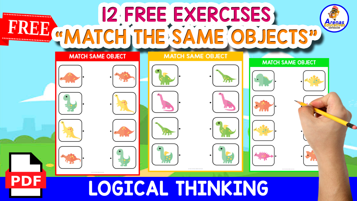 An educational teaching resource from EDITORIAL LAURA EDUCA entitled MATCH THE SAME OBJECT | DINO THEMED downloadable at Teach Simple.