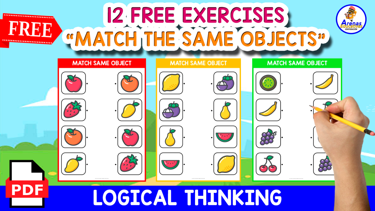 An educational teaching resource from EDITORIAL LAURA EDUCA entitled MATCH THE SAME OBJECT | WITH FRUITS ICONS downloadable at Teach Simple.