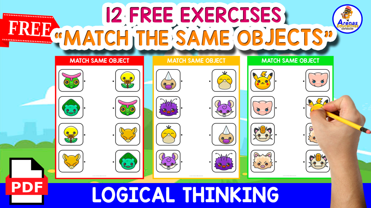 An educational teaching resource from EDITORIAL LAURA EDUCA entitled MATCH THE SIMILAR OBJECT | POKEMON THEMED downloadable at Teach Simple.
