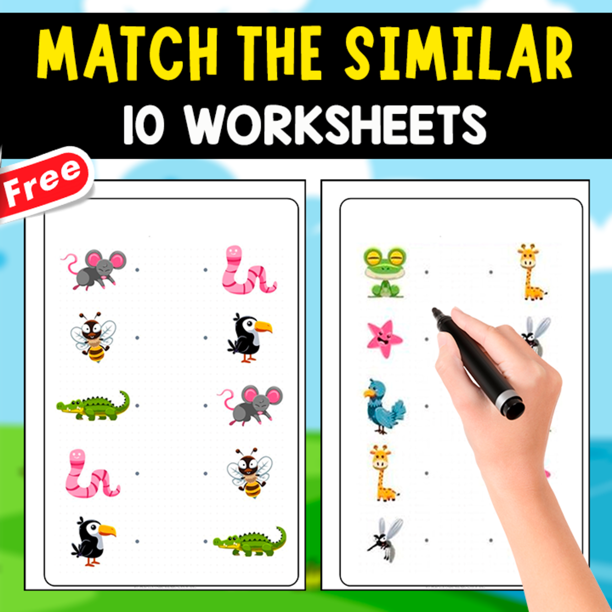 An educational teaching resource from EDITORIAL LAURA EDUCA entitled MATCH WITH THE SIMILAR | 10 FREE PAGES OF EXERCISES downloadable at Teach Simple.