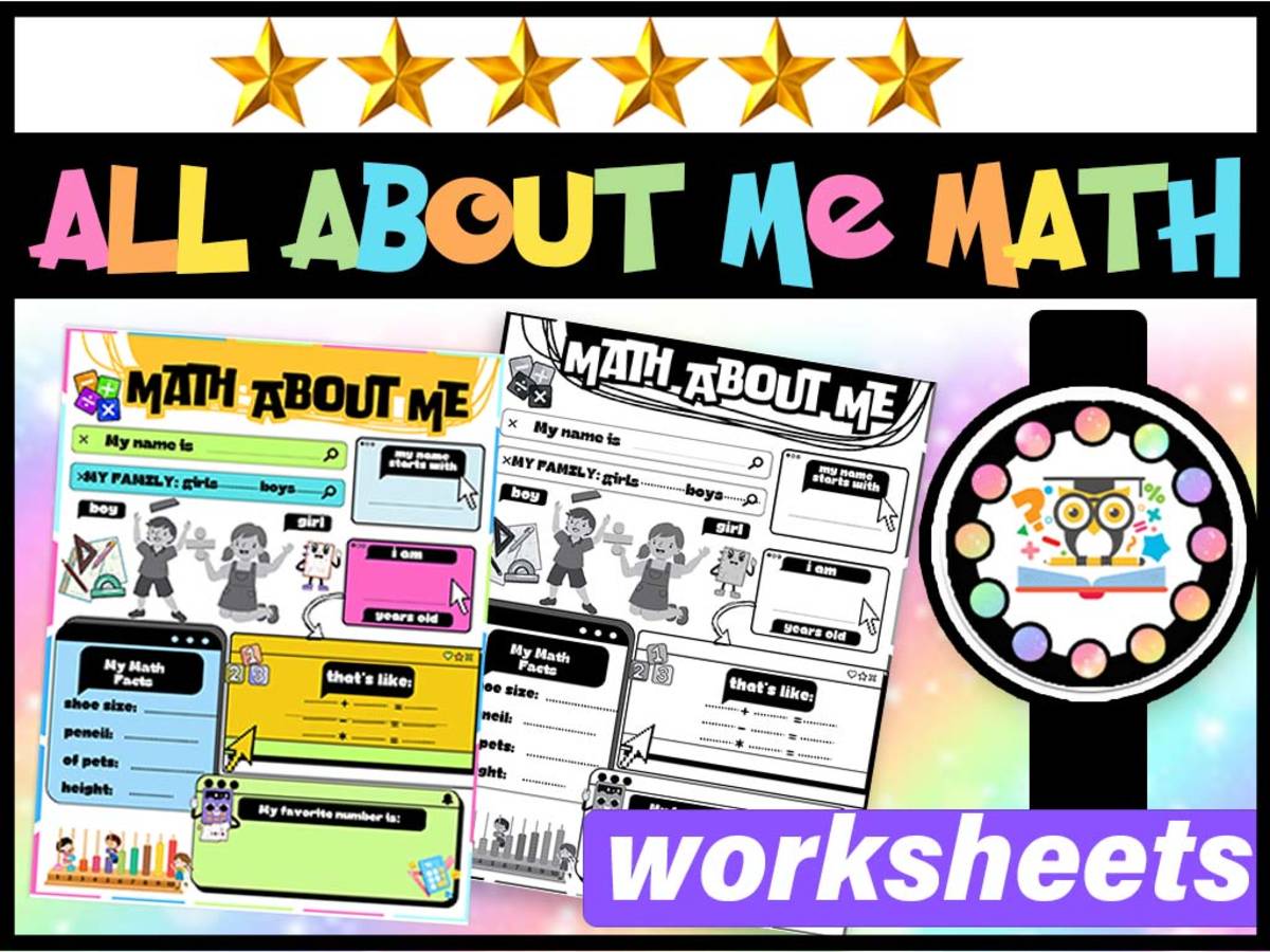 An educational teaching resource from LAMO entitled Math All About Me Worksheet | First Day of School All About Math downloadable at Teach Simple.