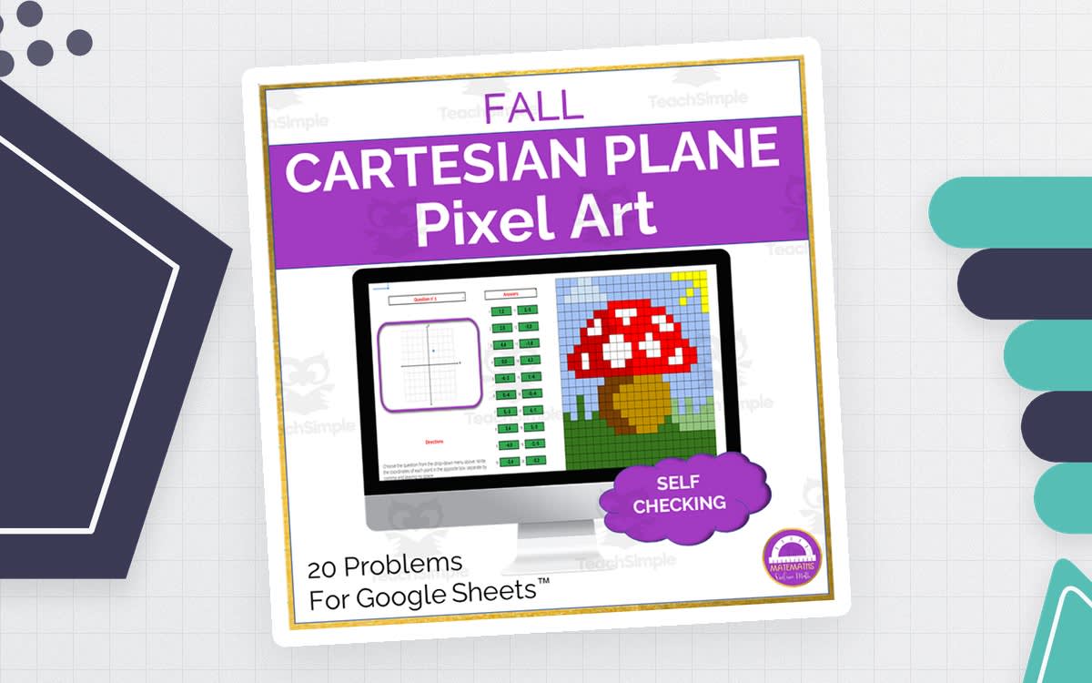 An educational teaching resource from Matemaths entitled Math Coordinate Plane Pixel Art Graphing Activity downloadable at Teach Simple.