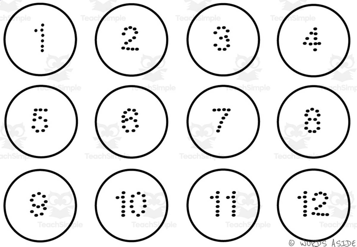 An educational teaching resource from WORDS ASIDE entitled Math Mats: Counting by 1s - SET 10 downloadable at Teach Simple.