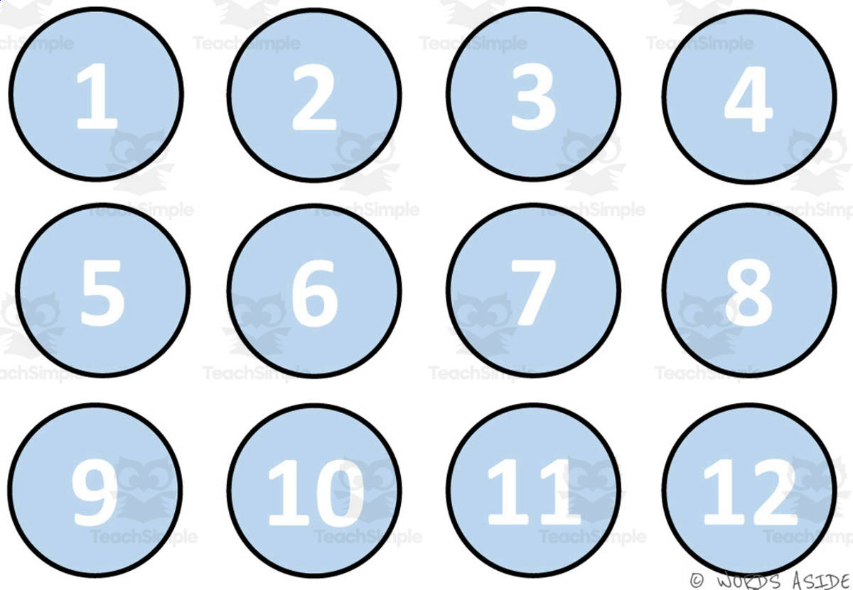 An educational teaching resource from WORDS ASIDE entitled Math Mats: Counting by 1s - SET 13 downloadable at Teach Simple.