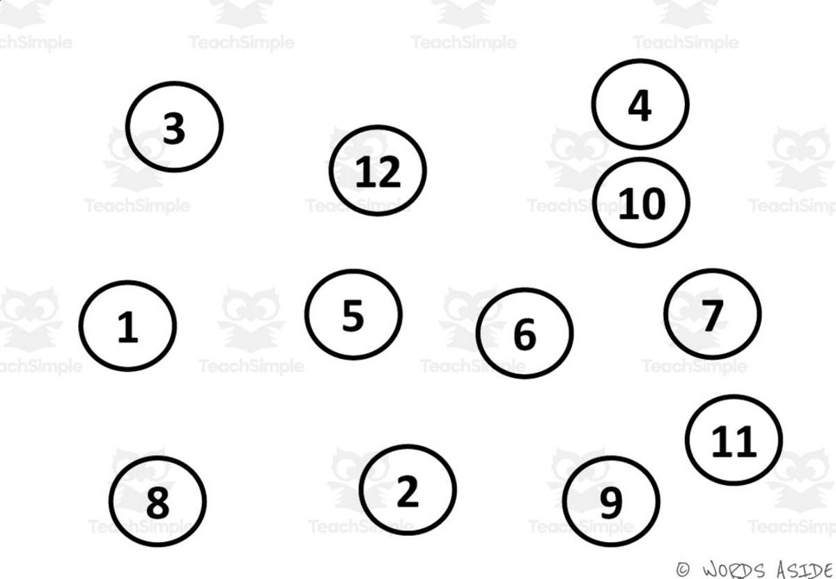 An educational teaching resource from WORDS ASIDE entitled Math Mats: Counting by 1s - SET 7 downloadable at Teach Simple.