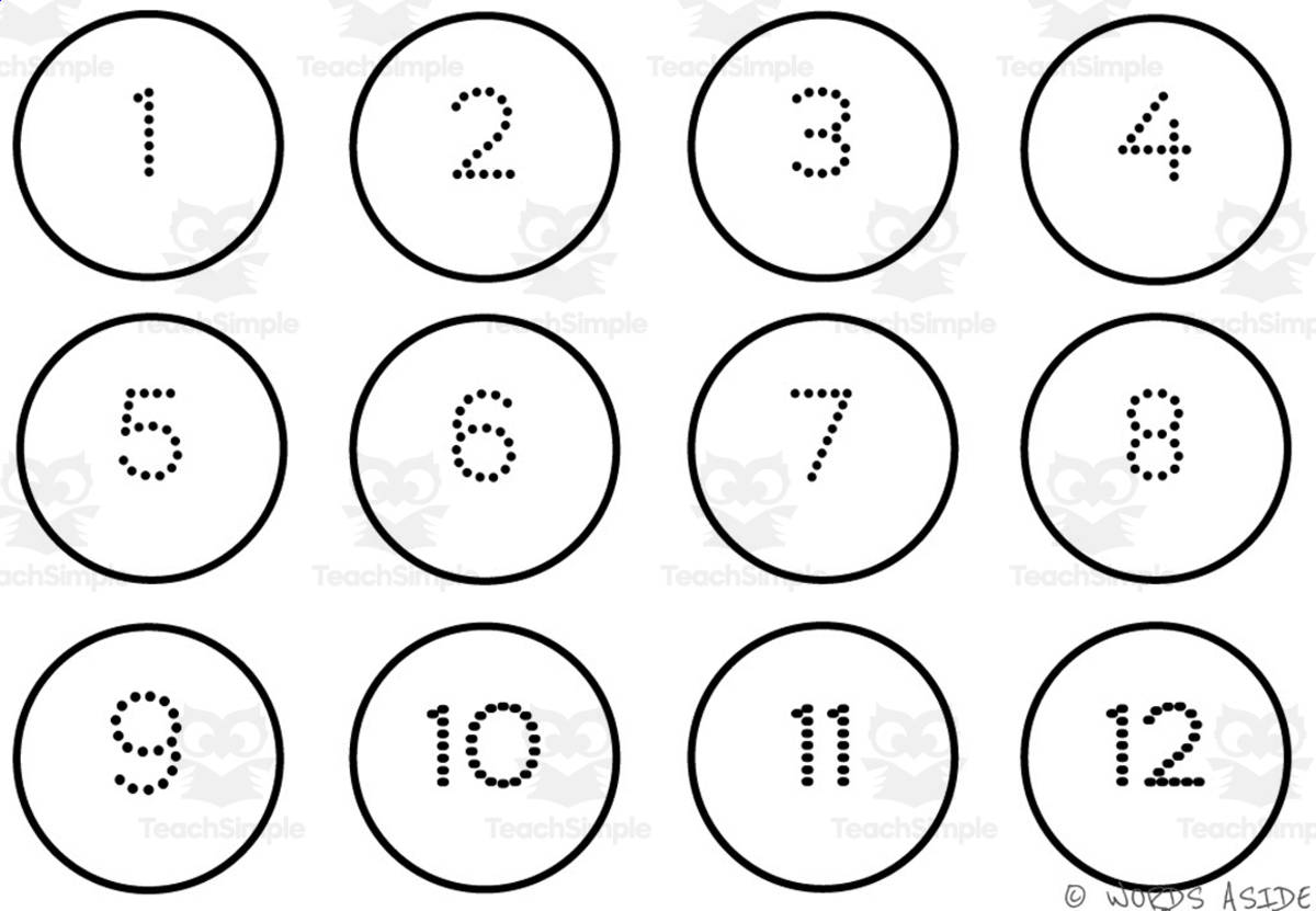 An educational teaching resource from WORDS ASIDE entitled Math Mats: Counting by 1s - SET 9 downloadable at Teach Simple.