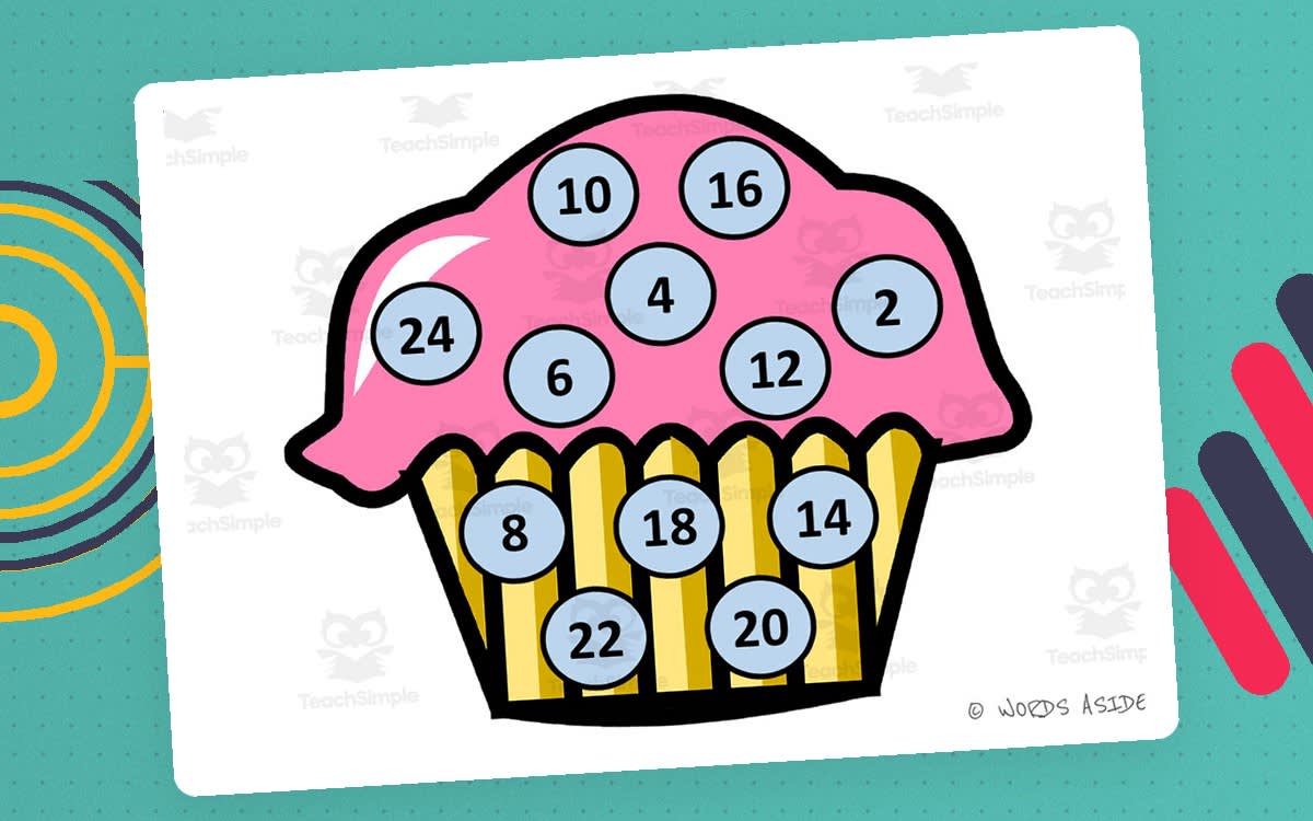 An educational teaching resource from WORDS ASIDE entitled Math Mats: Counting by 2s - SET 2 downloadable at Teach Simple.