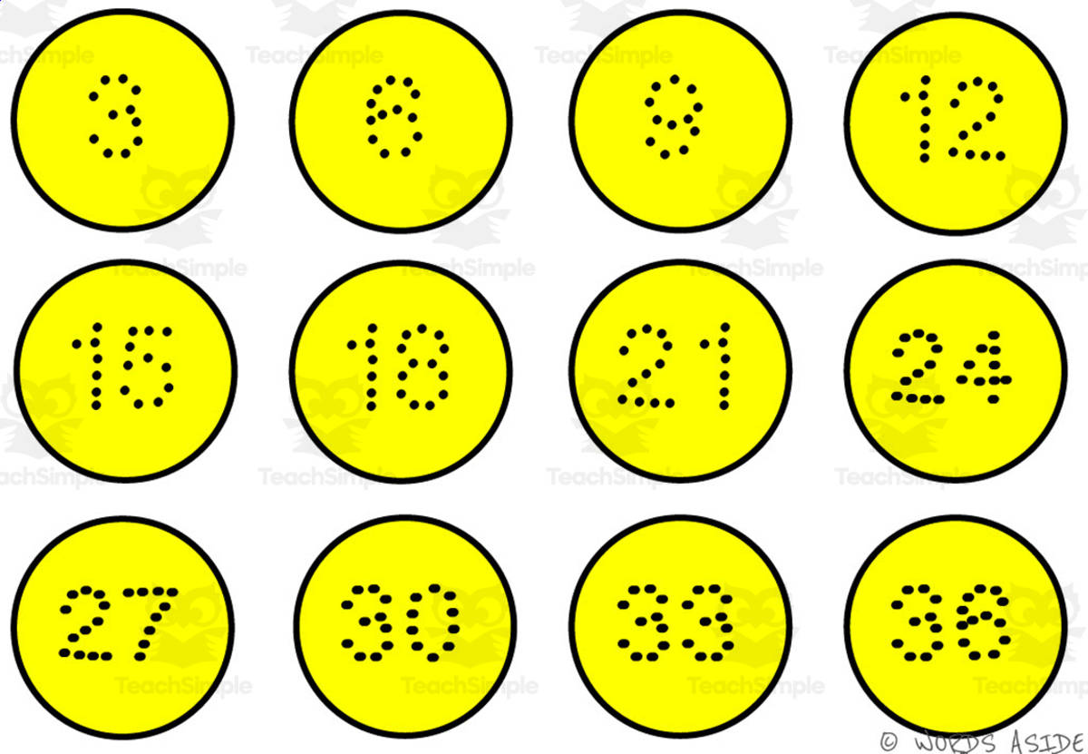 An educational teaching resource from WORDS ASIDE entitled Math Mats: Counting by 3s - SET 10 downloadable at Teach Simple.