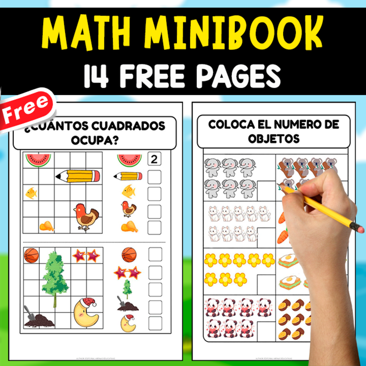An educational teaching resource from EDITORIAL LAURA EDUCA entitled MATH MINIBOOK IN SPANISH | EARLY MATHS | 14 FREE PAGES downloadable at Teach Simple.