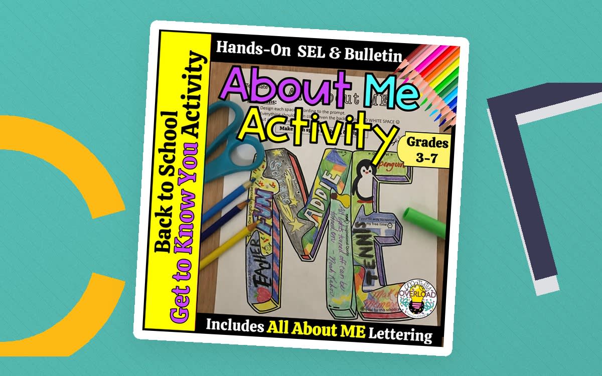 An educational teaching resource from Creativity Overload entitled ME Word Back to School Activity downloadable at Teach Simple.
