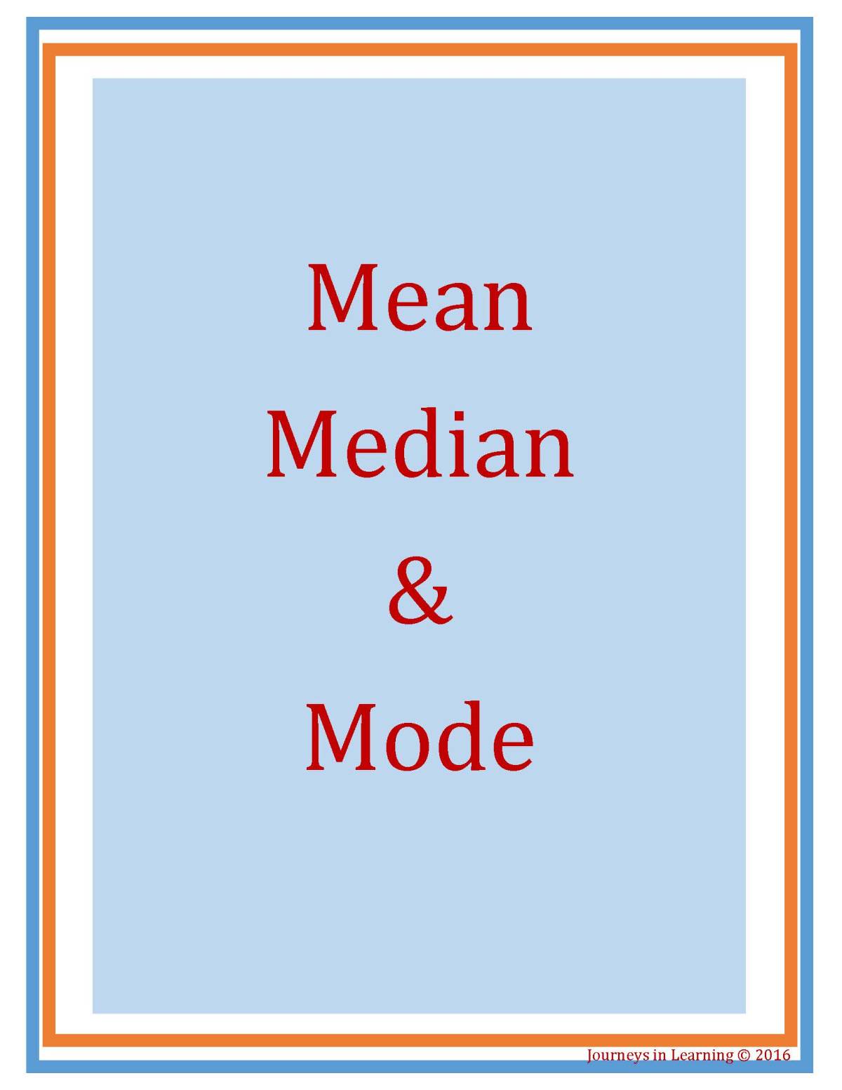 An educational teaching resource from Journeys In Learning entitled Mean, Median and Mode downloadable at Teach Simple.