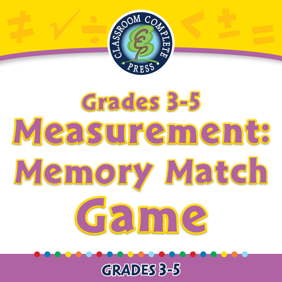 An educational teaching resource from Classroom Complete Press entitled Measurement: Memory Match Game for 3rd-5th - PC Software downloadable at Teach Simple.