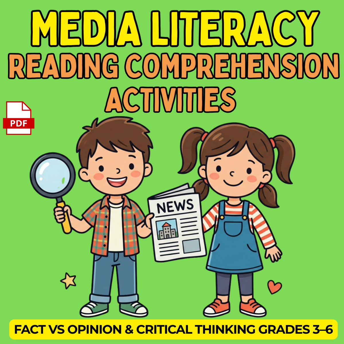 An educational teaching resource from learnMix entitled Media Literacy Reading Comprehension Activities Fact vs Opinion downloadable at Teach Simple.