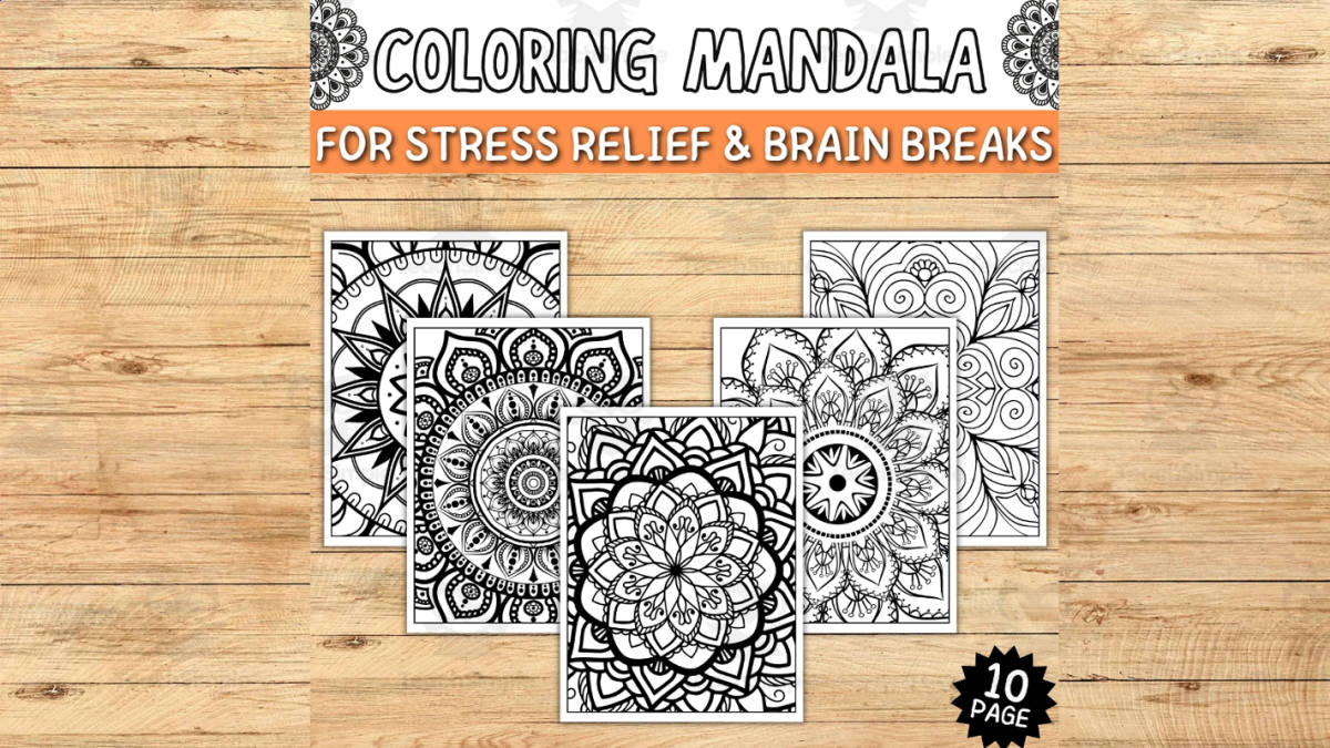 An educational teaching resource from Style Your Classroom entitled Meditative Mandalas: Printable Coloring Book for Relaxation and Mental Wellness! downloadable at Teach Simple.