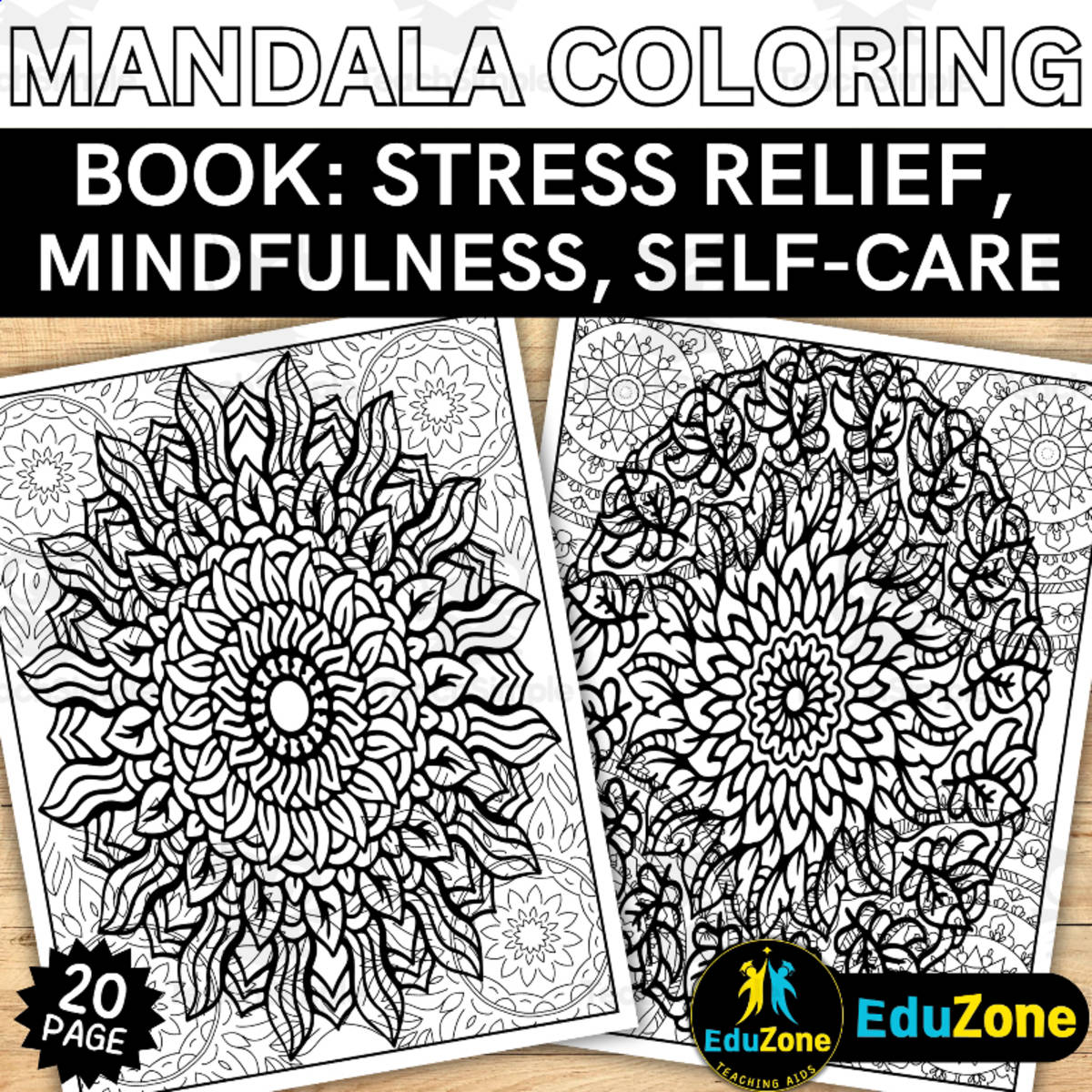 An educational teaching resource from Style Your Classroom entitled Meditative Mandalas: Printable Coloring Book for Relaxation. downloadable at Teach Simple.