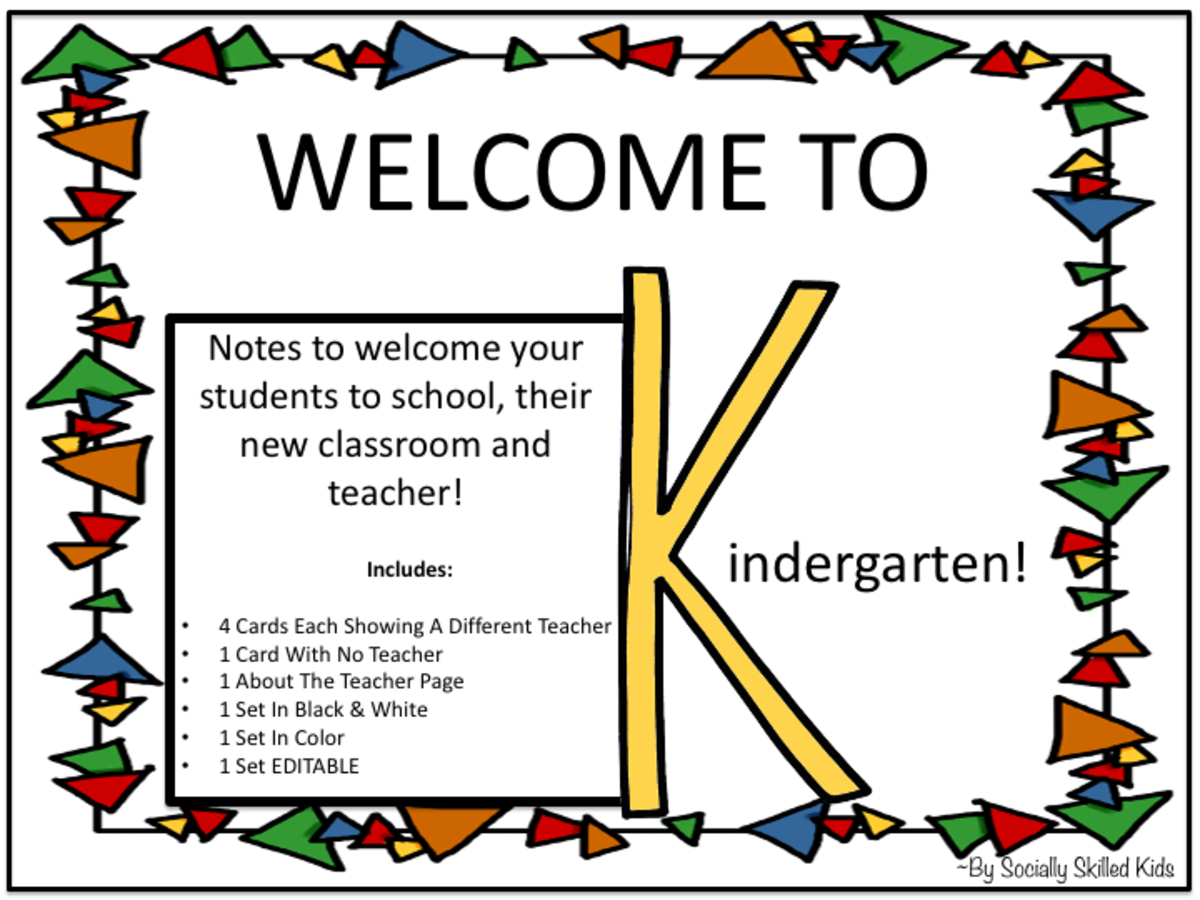 An educational teaching resource from Socially Skilled Kids entitled MEET THE TEACHER Welcome Notes For Kindergarten downloadable at Teach Simple.