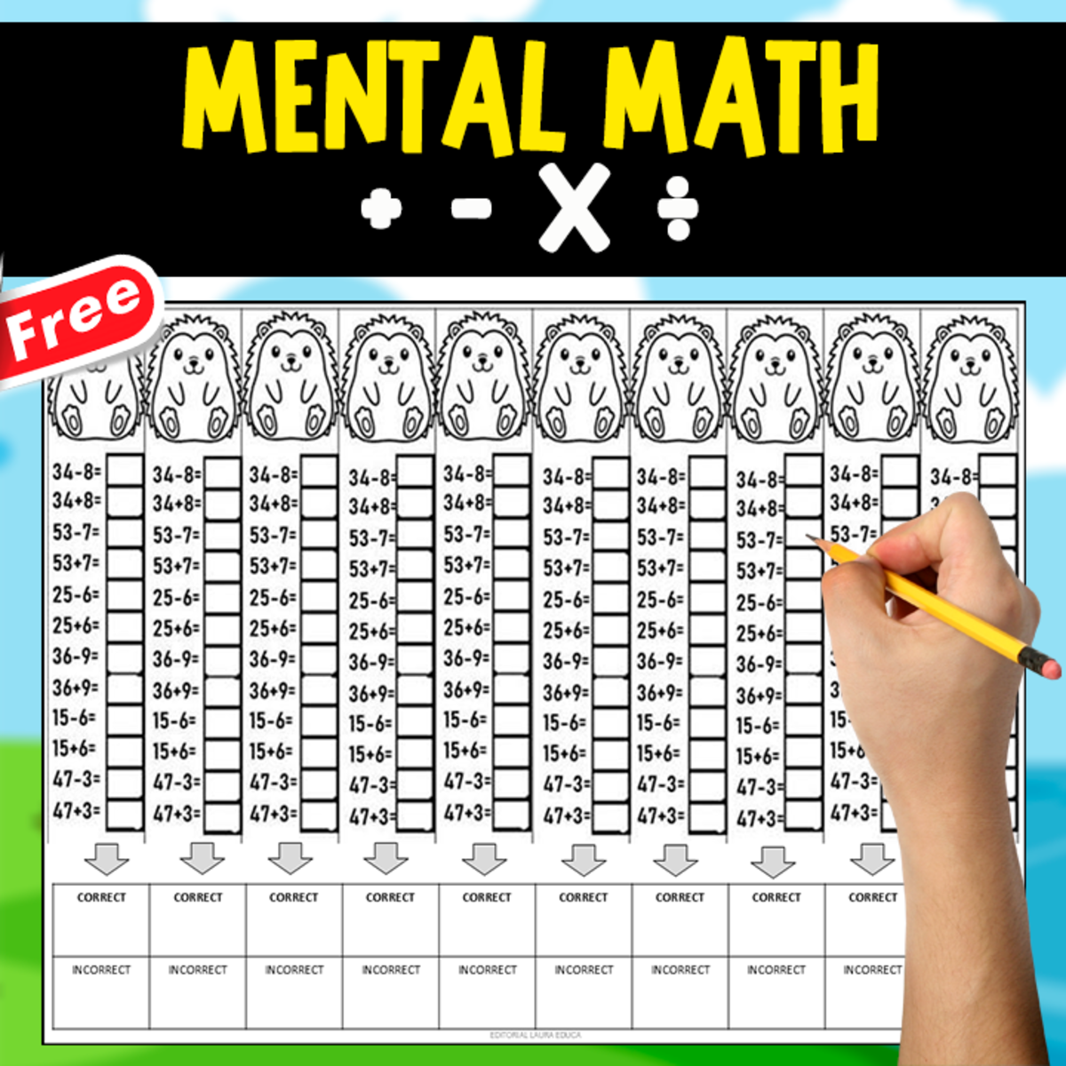 An educational teaching resource from EDITORIAL LAURA EDUCA entitled MENTAL MATH EXERCISES OF BASIC OPERATIONS | 23 PAGES downloadable at Teach Simple.