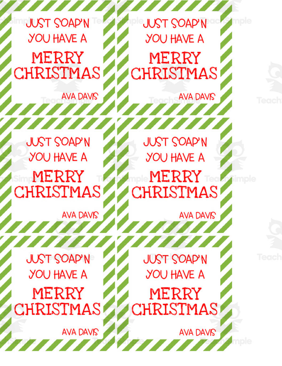 An educational teaching resource from Teachers R Us Homeschool entitled Merry Christmas Gift Tags downloadable at Teach Simple.