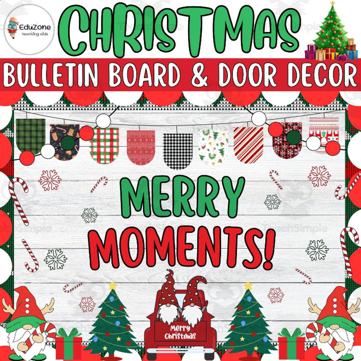 An educational teaching resource from Style Your Classroom entitled Merry moments! Bulletin Board and Door Decor Ideas for Christmas Decor downloadable at Teach Simple.