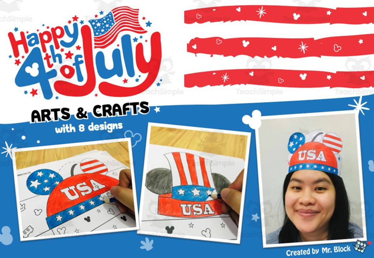 An educational teaching resource from Mr. Block The Series entitled Mickey - The Very Happy 4th of July / Independence Day Activities downloadable at Teach Simple.