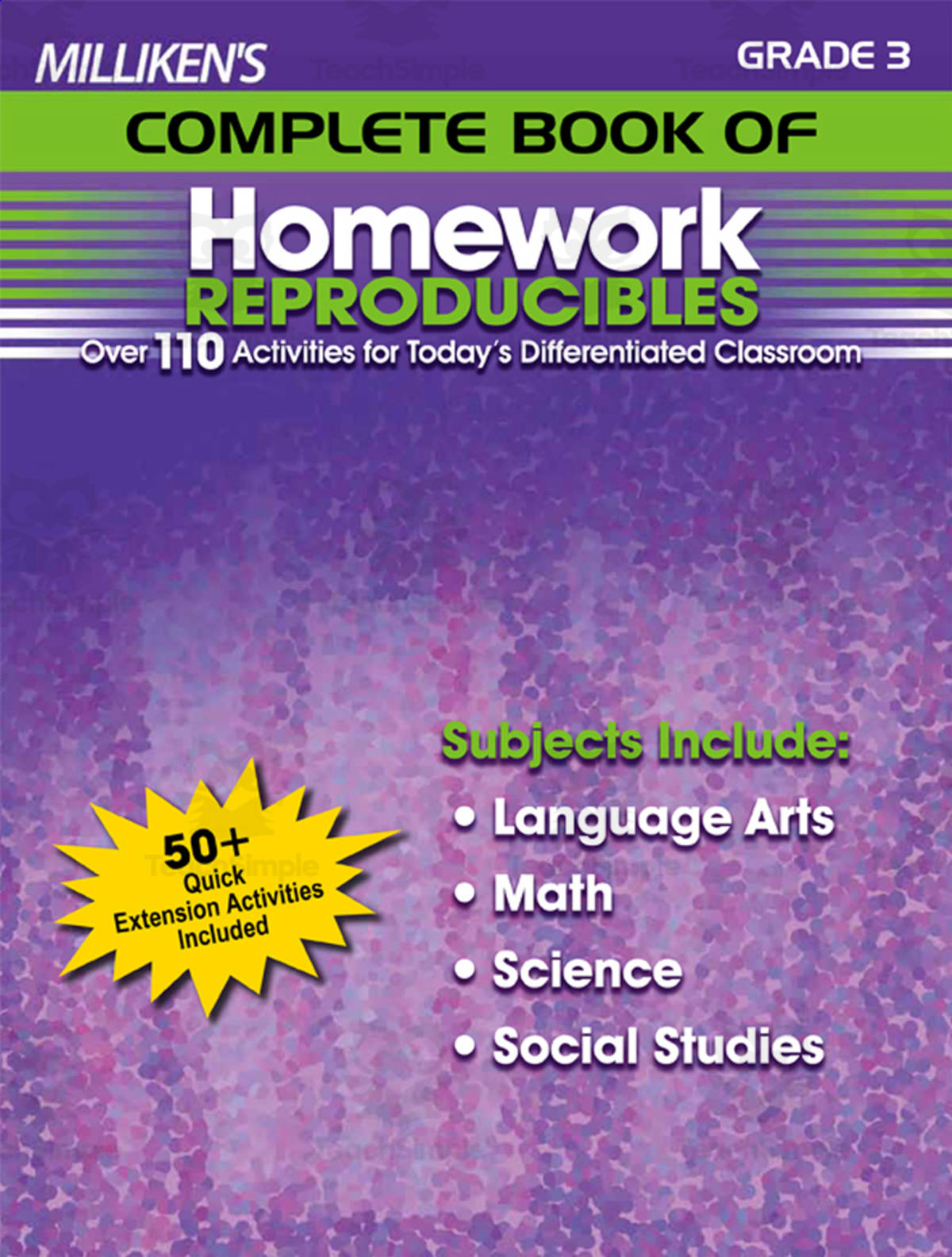 An educational teaching resource from Classroom Complete Press entitled Milliken's Complete Book of Homework Reproducibles - Grade 3: downloadable at Teach Simple.