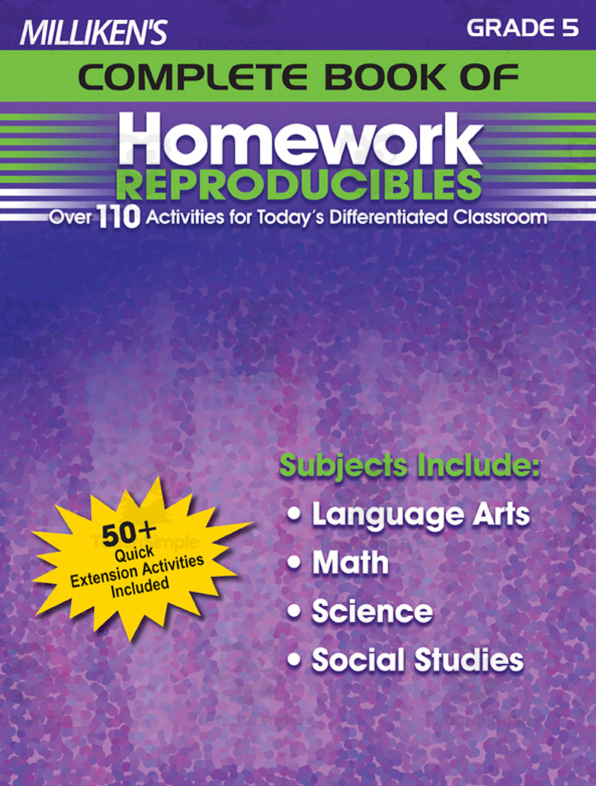 An educational teaching resource from Classroom Complete Press entitled Milliken's Complete Book of Homework Reproducibles - Grade 5: downloadable at Teach Simple.