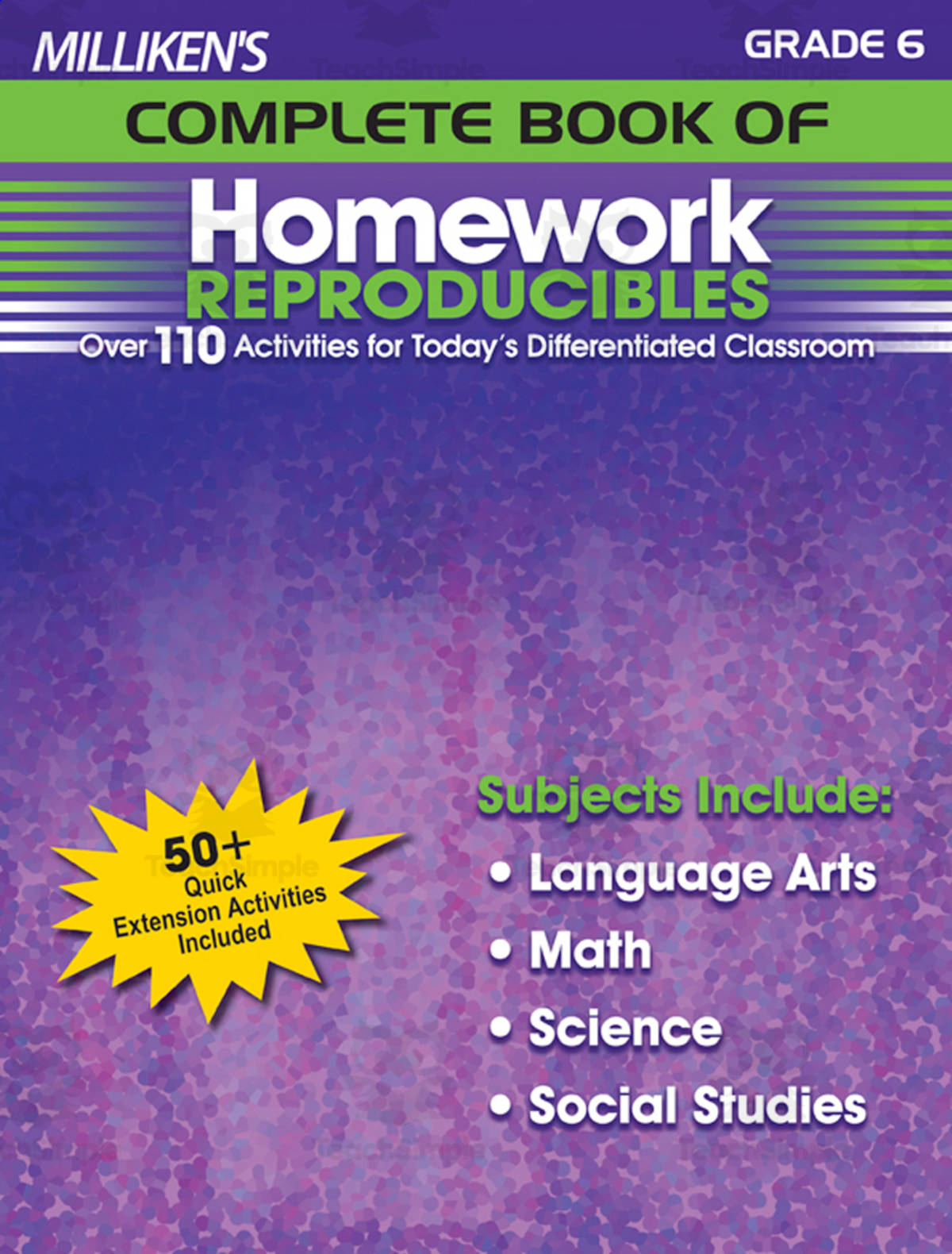 An educational teaching resource from Classroom Complete Press entitled Milliken's Complete Book of Homework Reproducibles - Grade 6: downloadable at Teach Simple.