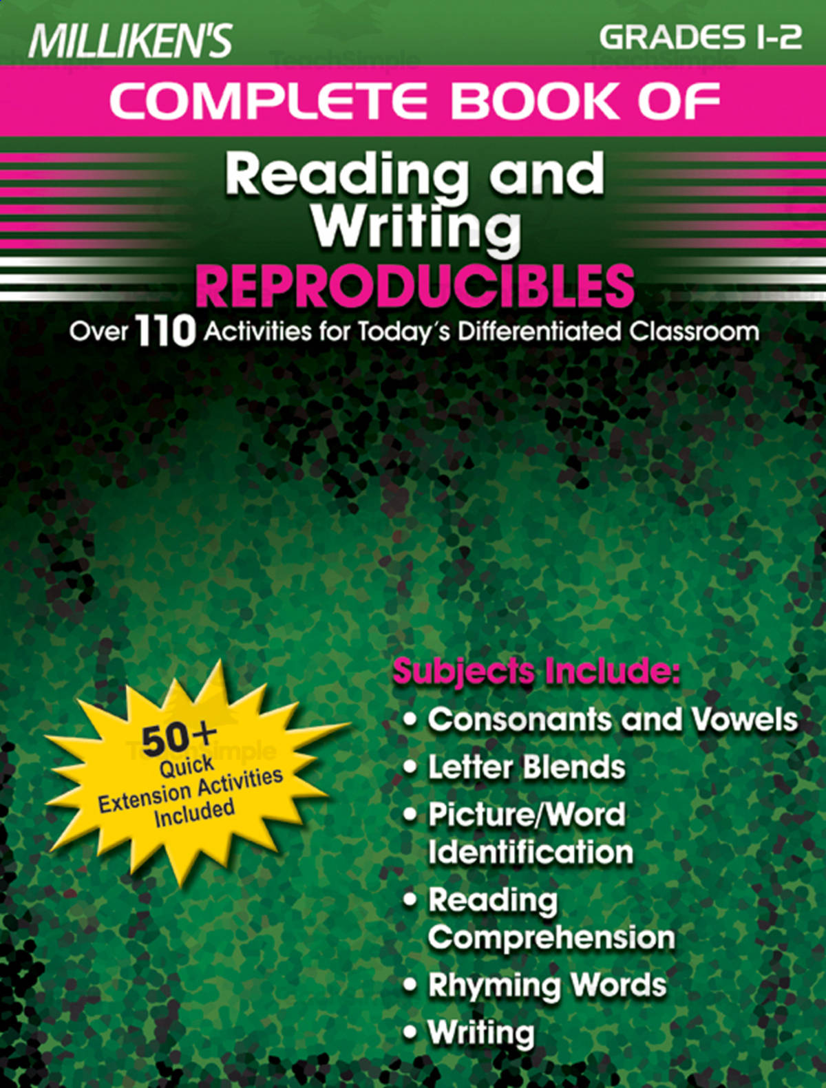An educational teaching resource from Classroom Complete Press entitled Milliken's Complete Book of Reading and Writing Reproducibles - Grades 1-2: Over 110 Activities for Today's Differentiated Classroom downloadable at Teach Simple.