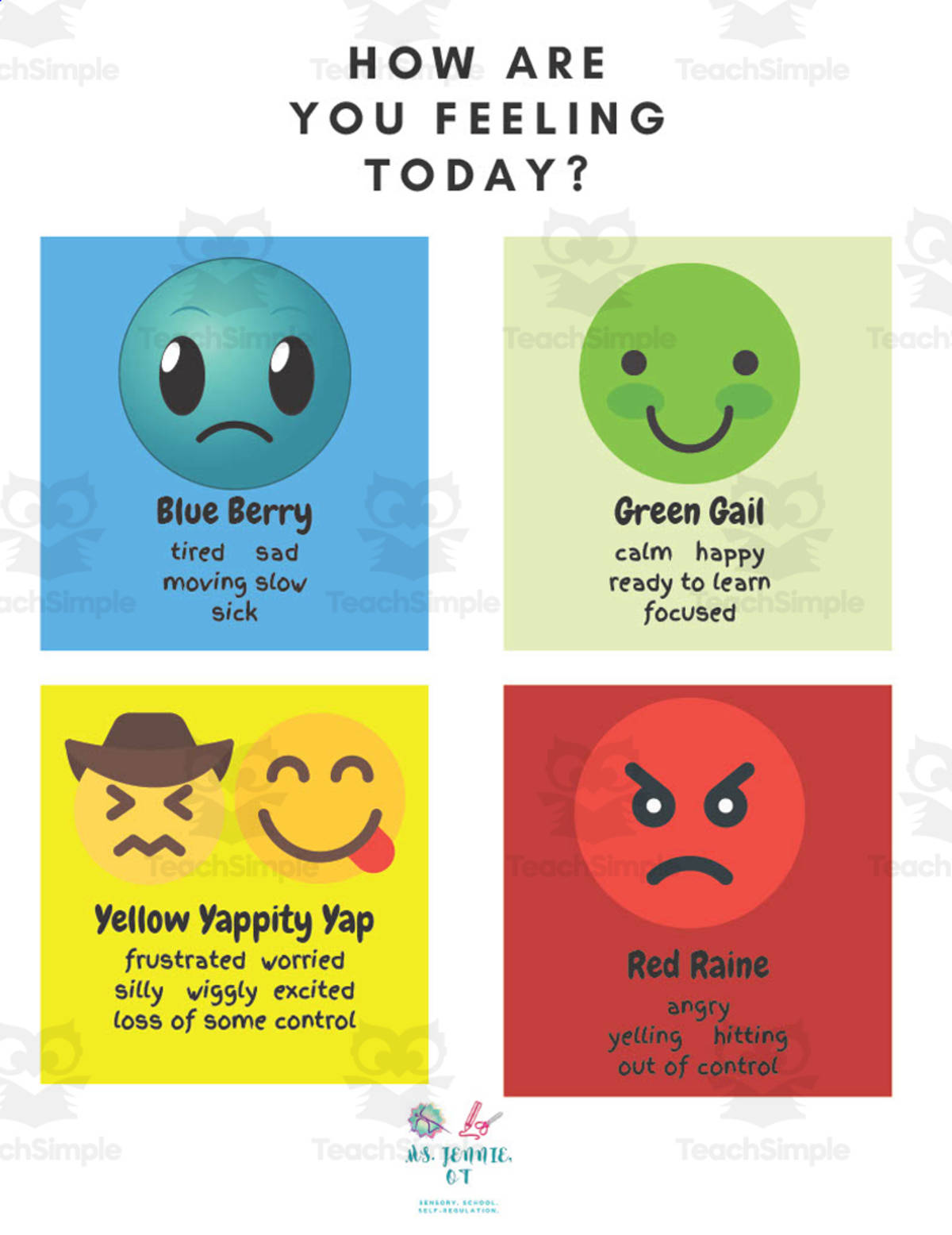 An educational teaching resource from MsJennieOT entitled Mindfulness Daily Activities downloadable at Teach Simple.