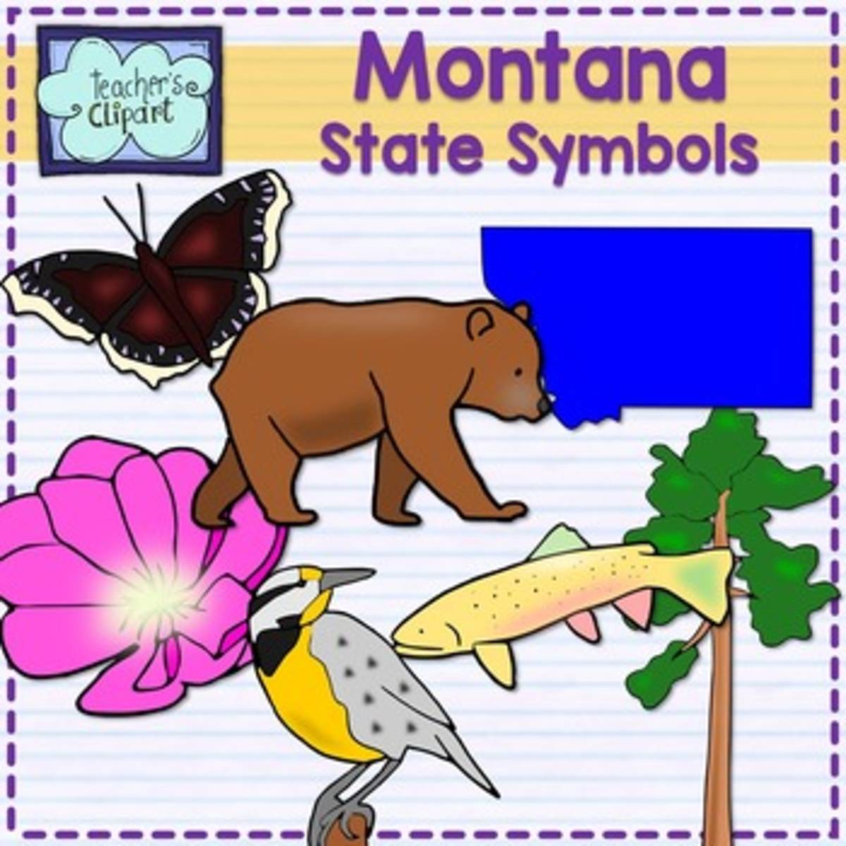 An educational teaching resource from Teacher's Clipart entitled Missouri State Symbols Clip Art downloadable at Teach Simple.