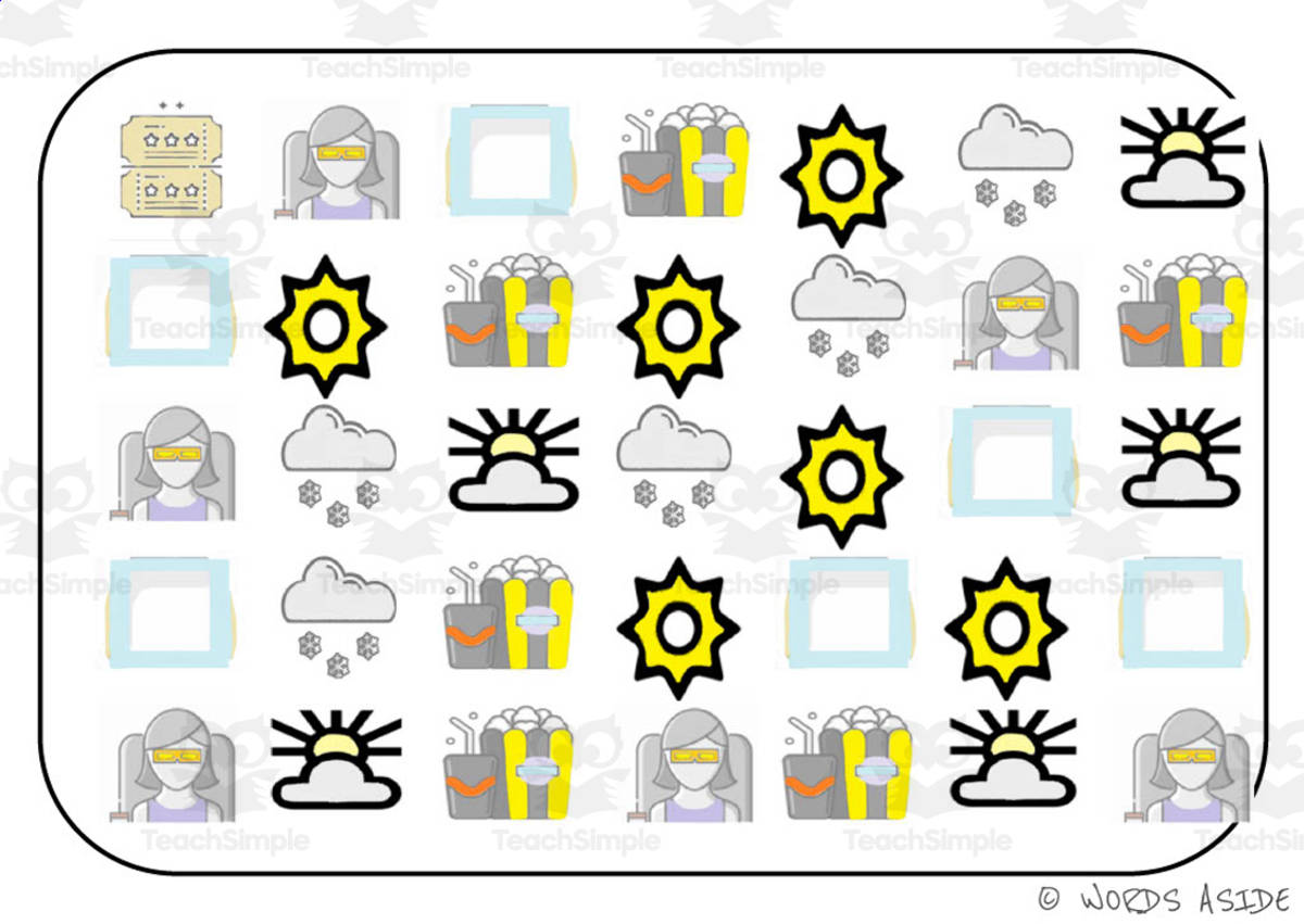 An educational teaching resource from WORDS ASIDE entitled Mixed Semantic Activity Boards Pack 17 downloadable at Teach Simple.
