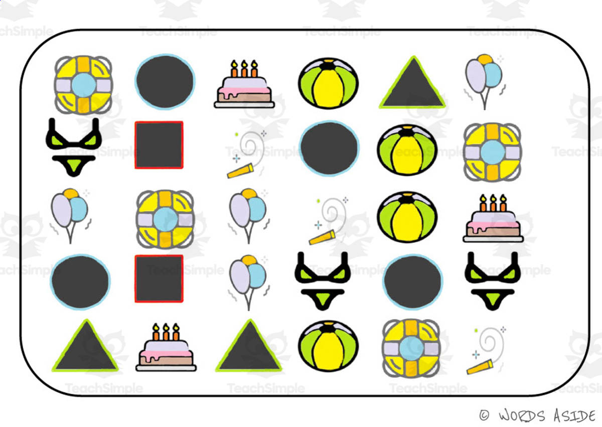 An educational teaching resource from WORDS ASIDE entitled Mixed Semantic Activity Boards Pack 26 downloadable at Teach Simple.