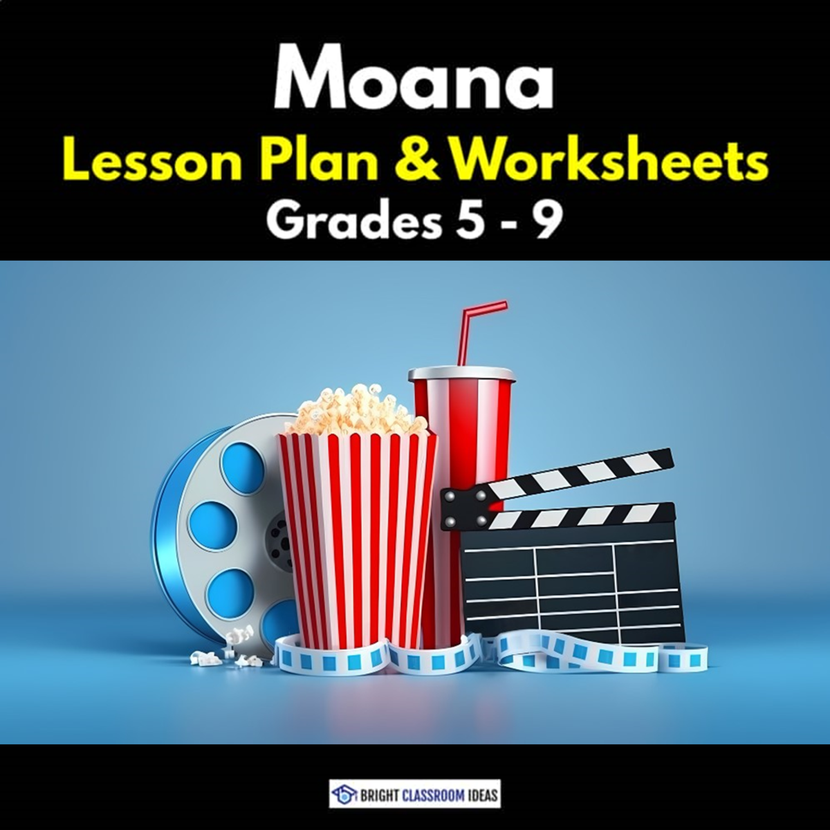 An educational teaching resource from Bright Classroom Ideas Marketplace entitled 'Moana' Lesson Plan & Worksheets | Grades 5 - 9 downloadable at Teach Simple.