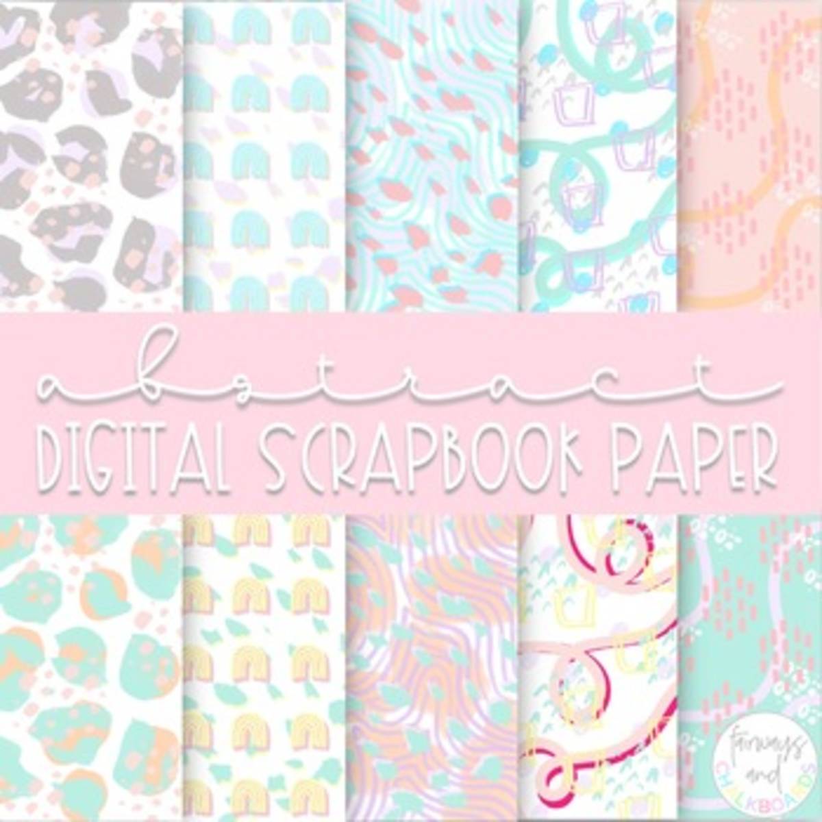 An educational teaching resource from Fairways and Chalkboards entitled Modern Abstract Digital Scrapbook Paper downloadable at Teach Simple.