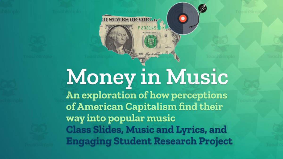 An educational teaching resource from Ed Dynamic entitled Money in Music downloadable at Teach Simple.