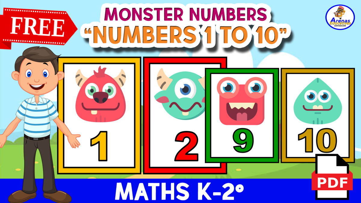 An educational teaching resource from EDITORIAL LAURA EDUCA entitled MONSTER FLASHCARDS - Learning Numbers 1 to 10 downloadable at Teach Simple.