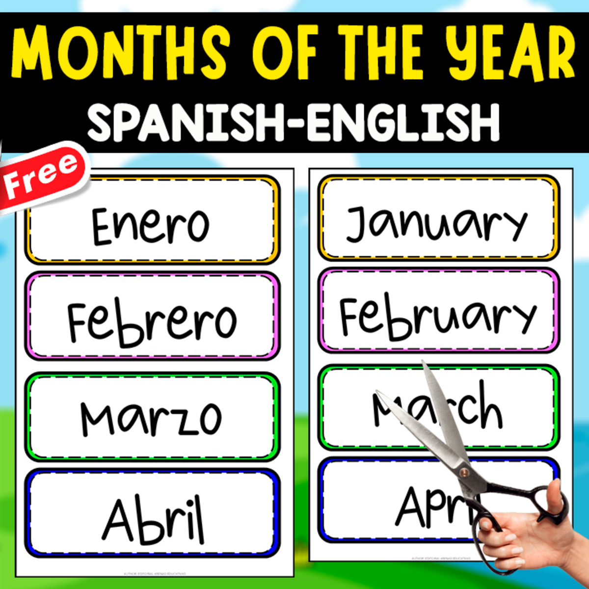 An educational teaching resource from EDITORIAL LAURA EDUCA entitled MONTHS OF THE YEAR | SPANISH-ENGLISH downloadable at Teach Simple.